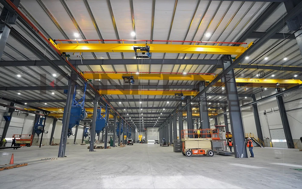 European Standard Double Girder Overhead Crane With Trolley Hoist And ...