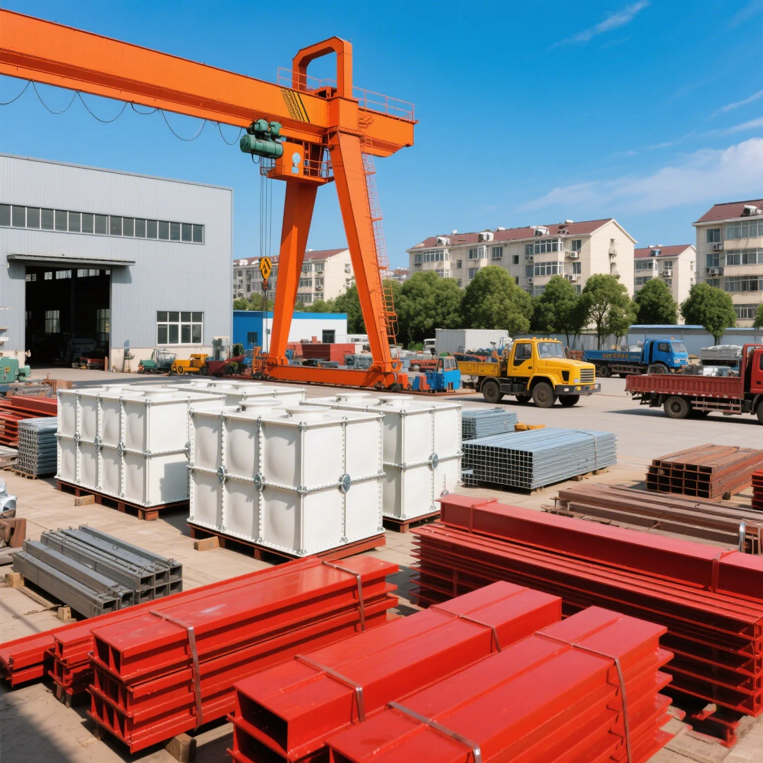 Factory Custom Composite Water tank Assembly Industrial Multi-functional Large Durable Sectional Modular FRP Water Storage tank