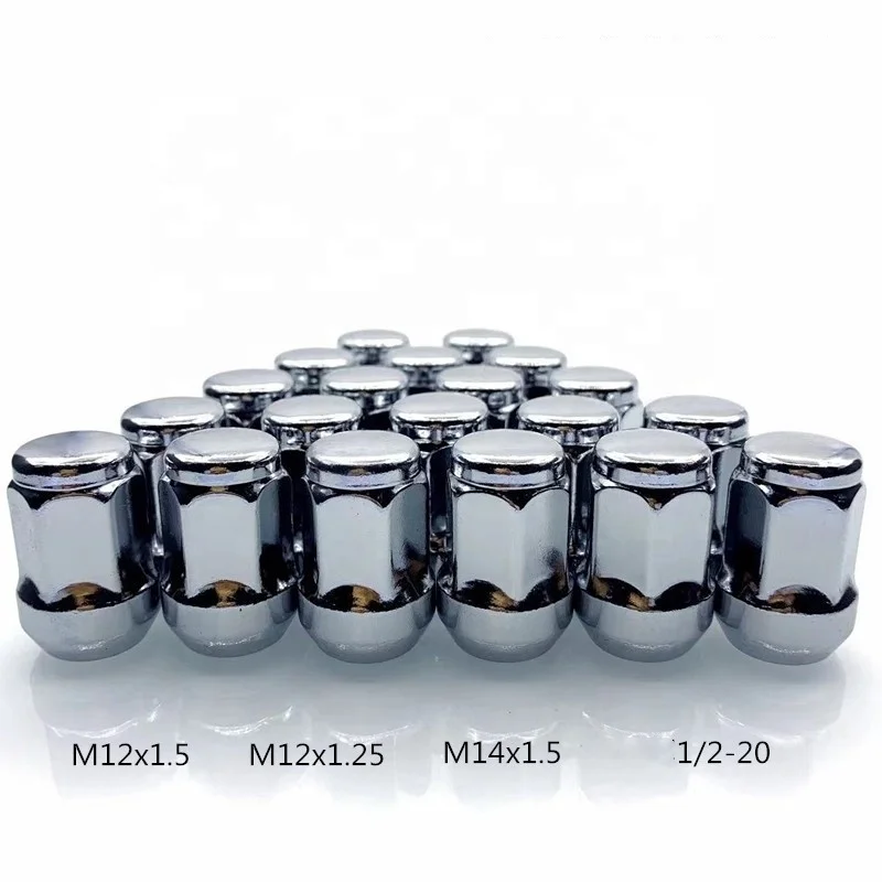 General purpose steel wheel nuts M12x1.5 x 35mm chrome plated locking lug tire nuts automotive hex lug nut manufacture