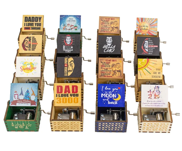 Custom Wooden Harry And Potter Hand Crank Musical Box Buy Harry