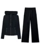 Top nero + pantaloni a gamba larga