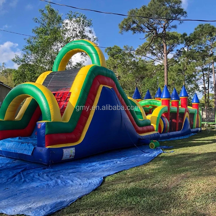 Giant Colorful Inflatable Bouncy Castle Games Bounce Large Jumping House  Water Slide Outdoor Obstacle Course with Blower