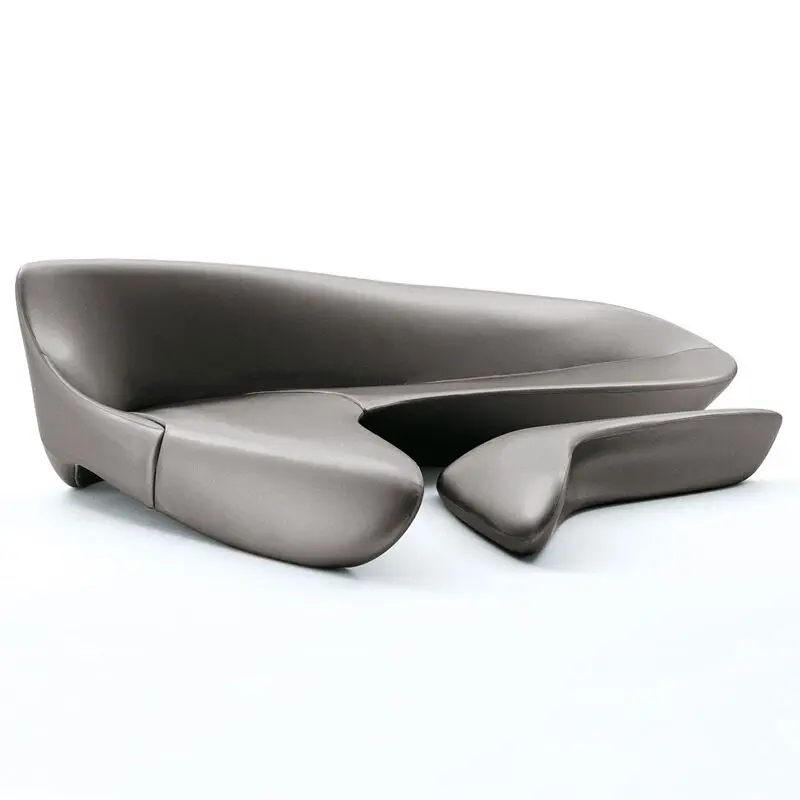 Nordic Leisure Light Luxury Moon Sofa Chair Personality Art Curved Glass Fiber Reinforced Plastic Designer Furniture