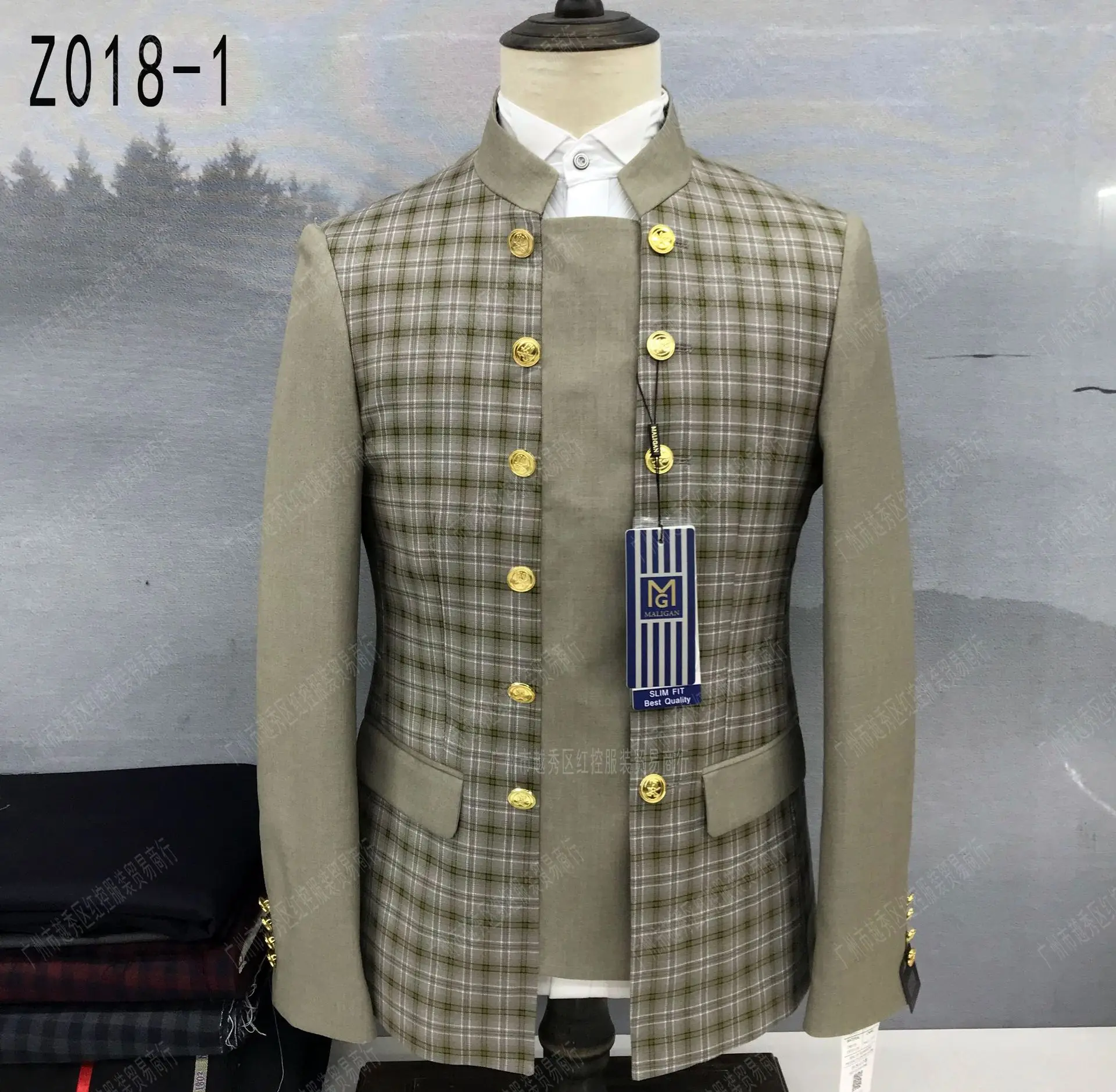 Factory Color Combination Double-breasted Men Formal Business Suit