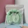 Green-velvet hair tie 6-piece set-zipper bag