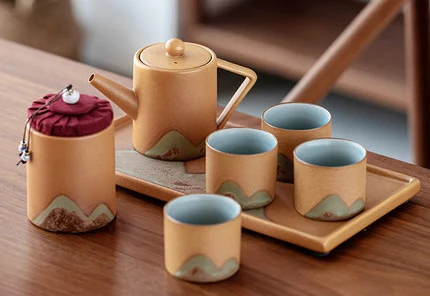 Japanese Zen Office Guest Tea Kettle Tray Small Gift Porcelain Tea