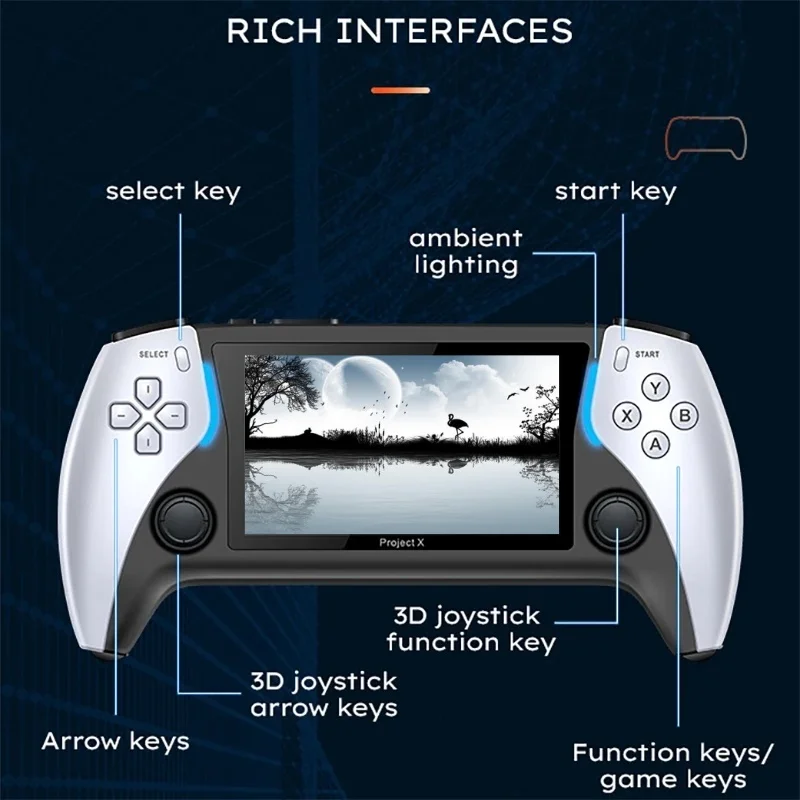 Project X Consola Gaming Portable Mini Handheld Two-Player Dual-Handle Hd Video Console Game Player Ps5 for Kids