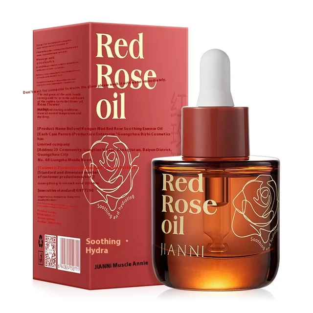 Hot Selling 25ml Red Rose for Essence Oil Hydrating Moisturizing Firming Skin Nourishing Oil Glass Manufacturer Beauty Personal