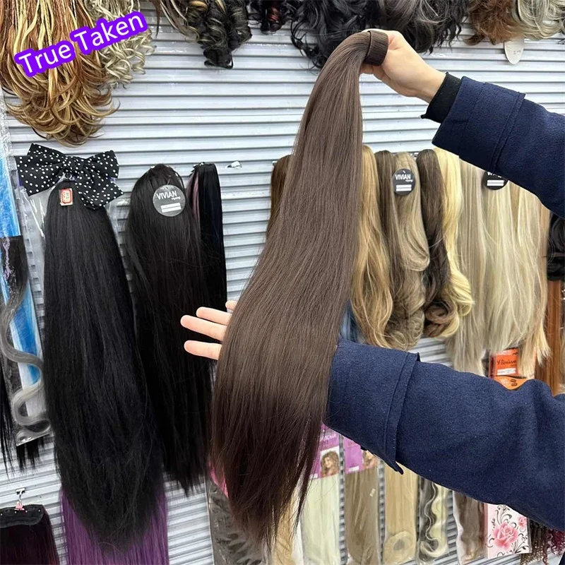 Vivian Top Synthetic Yaki Velcroponytail Human Hair Hand Feel Clip