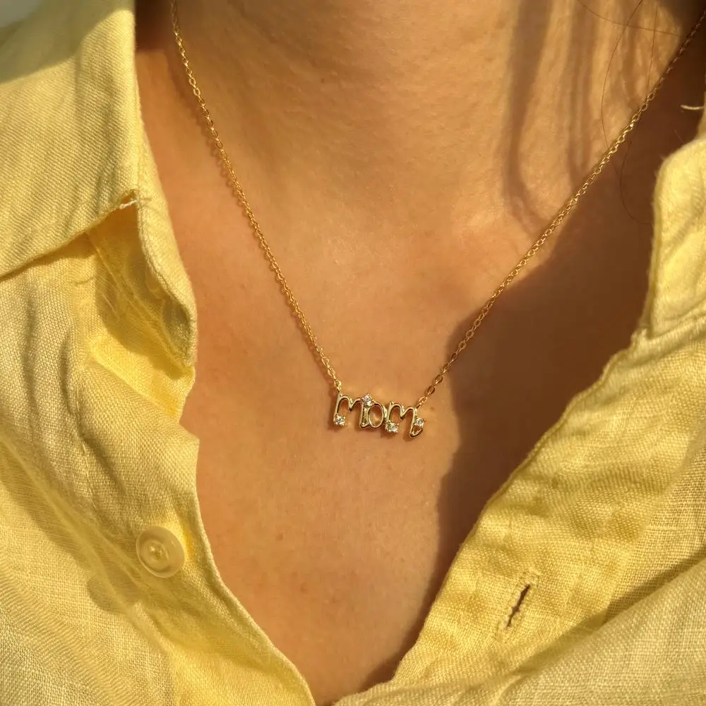 KAKODIY Mother's Day Jewelry for Women 925 Sterling Silver Gold Plated 15mm Wide Letter Pendant Necklace detail 4