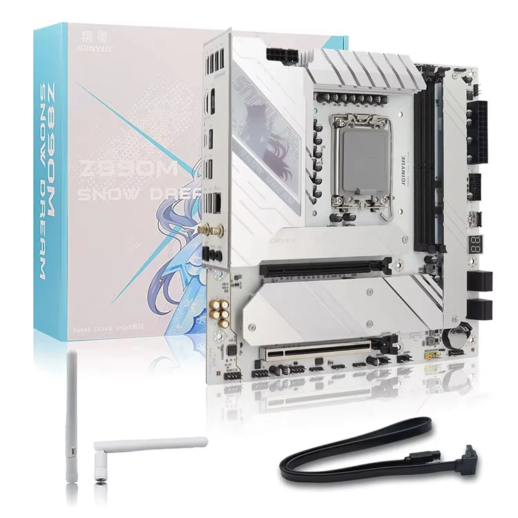 JGINYUE Z890M Snow Dream Motherboard - AI Performance & 96G Memory