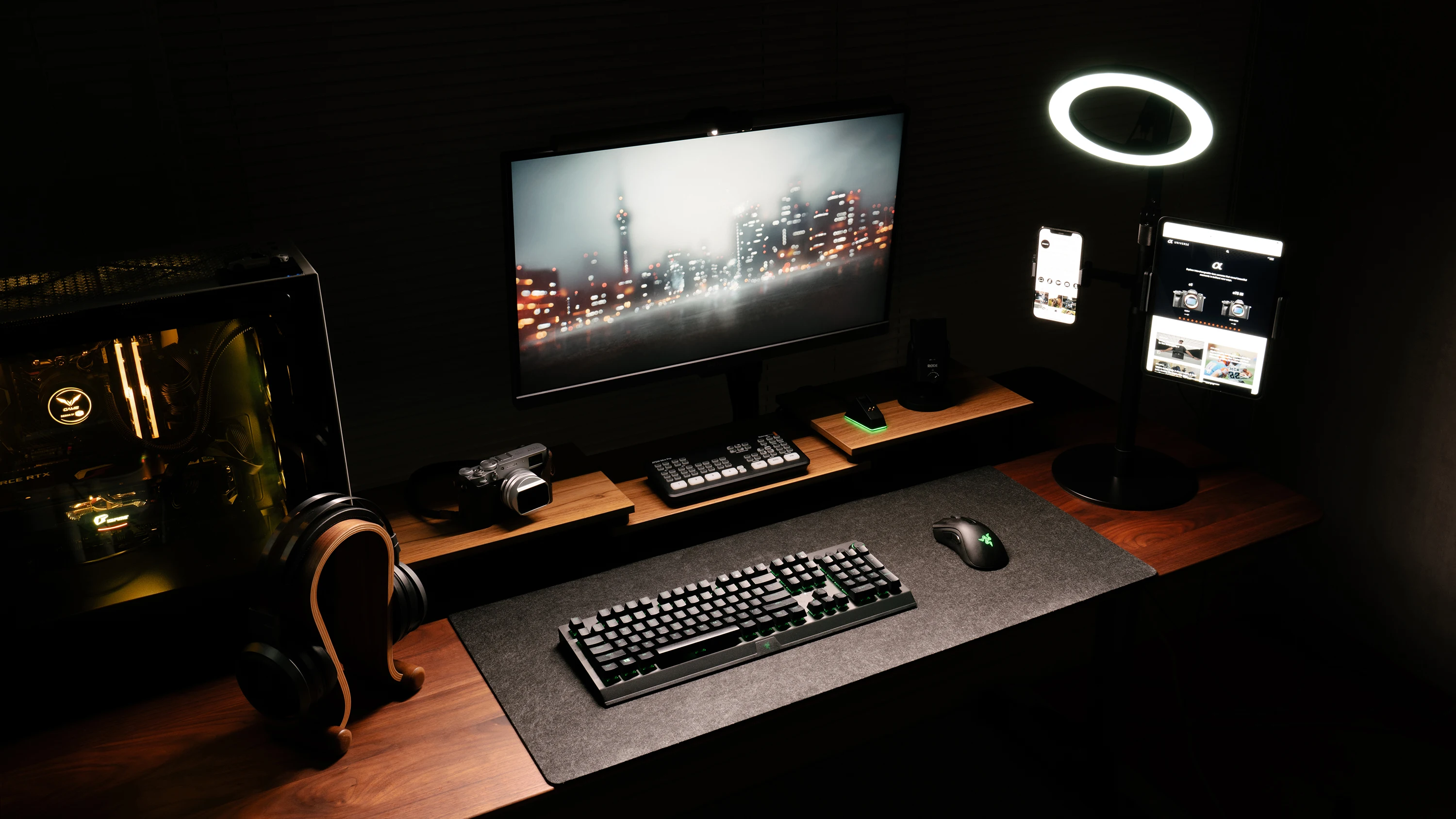32-Inch LCD Computer Monitor Organizer Shelf Bedroom Office Desk Laptop Stand Riser Lift Table