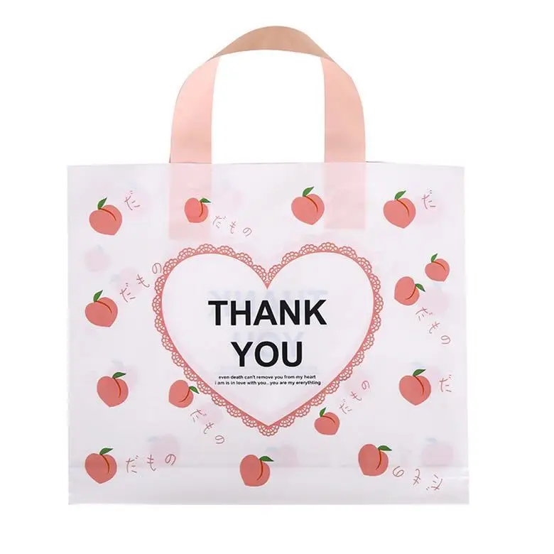 Custom Print Logo Eco Friendly Die Cut Packaging Pe Thickness Carrier Gift Retail Handle Plastic Clothing Shopping Bags