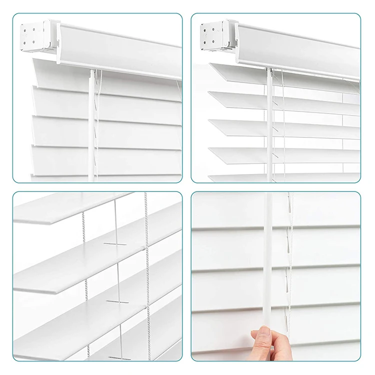 Hot Selling High Quality Vertical Blinds PVC Wooden Cordless Faux Wood Blinds