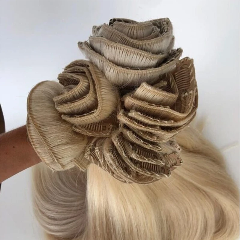 50g320g Double Drawn Natural Real Raw Clip In Human Hair Virgin