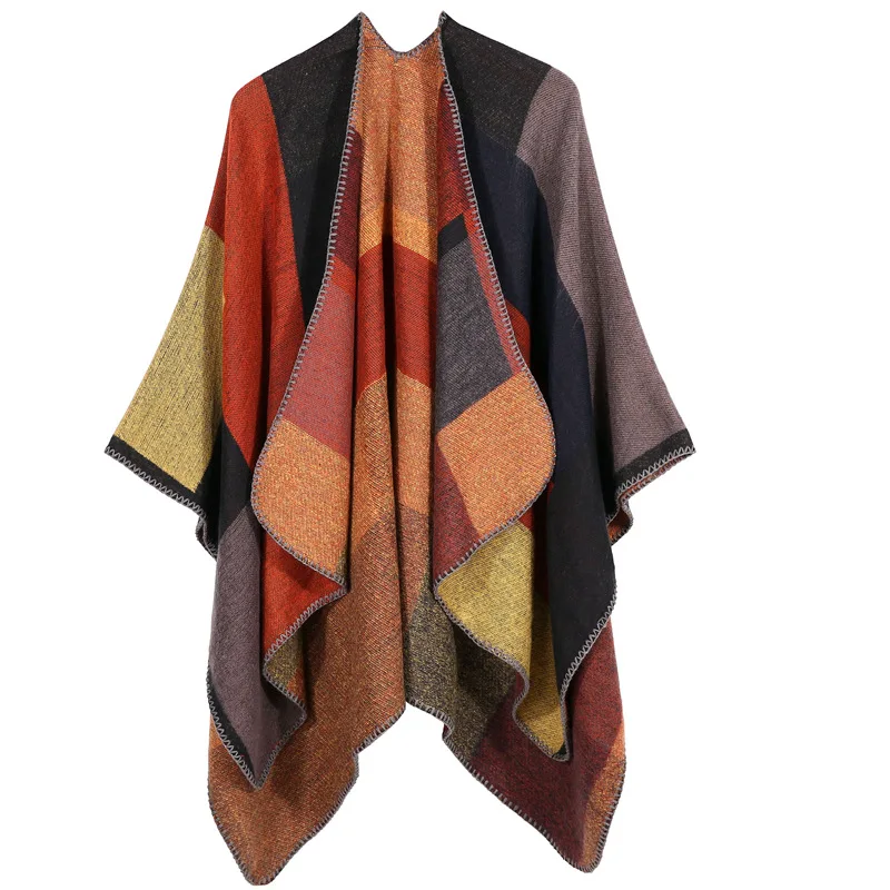 Q443 шарфы из пашмины, клетчатая кашемировая накидка 130*150, дорожное одеяло, накидка, роскошная дизайнерская женская вязаная шаль