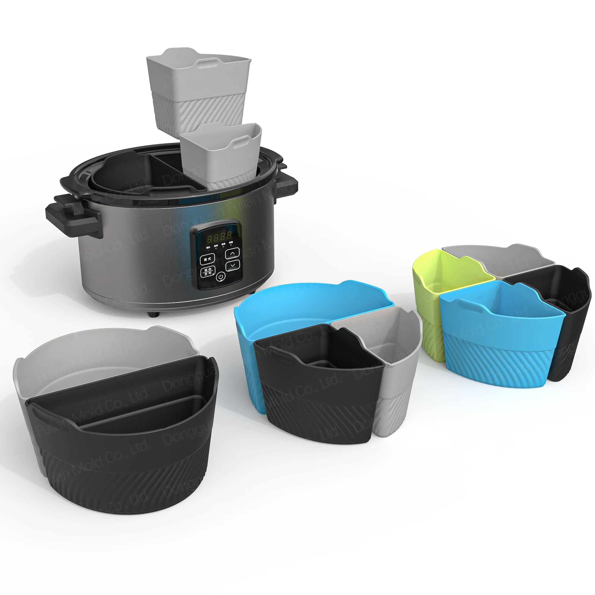 New Hot Reusable Slow Cooker Divider Crockpot Divider Silicon Insert