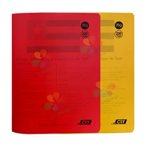 Custom logo and Good Quality A5 Size School Notebook with Colorful PP Cover 96 Sheets French Line Exercise Book