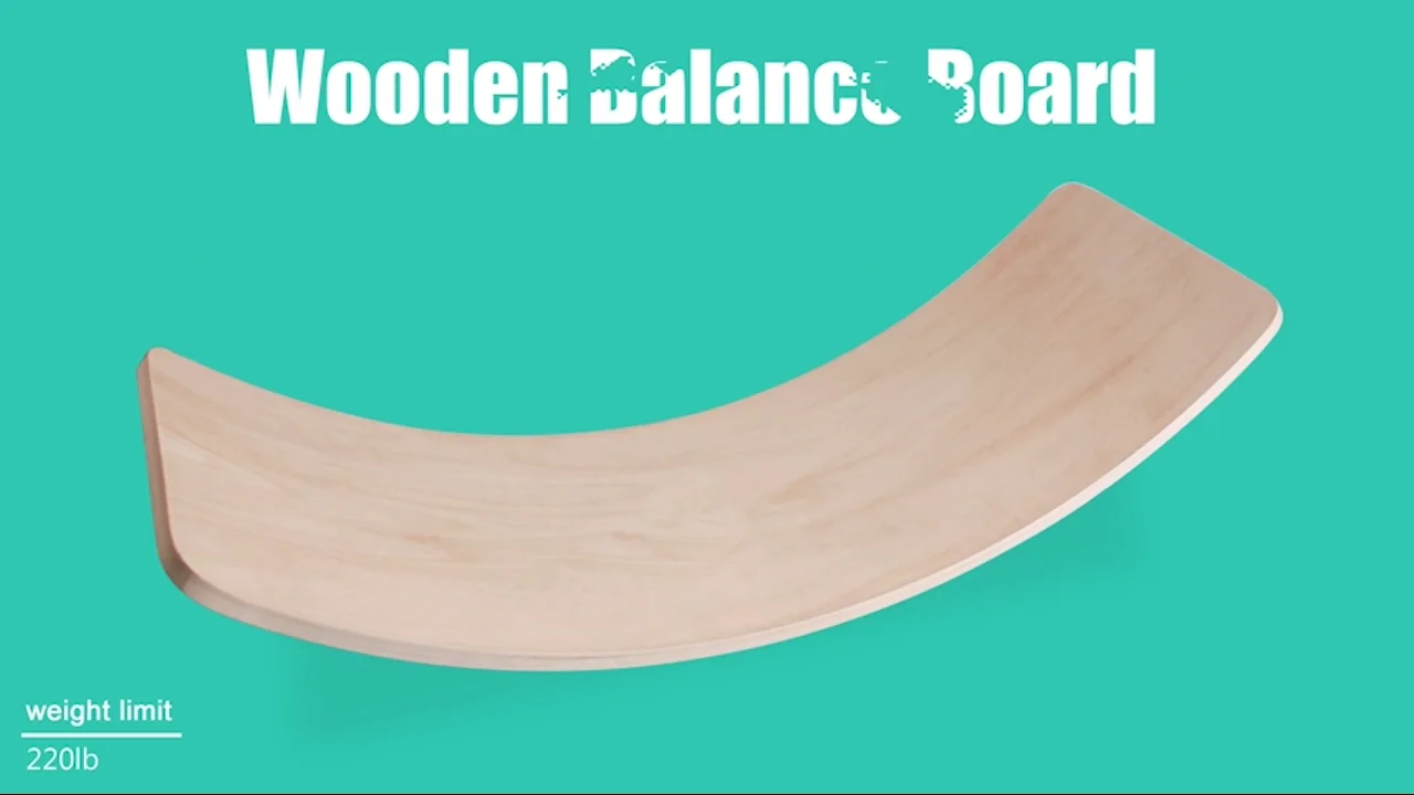 Lm Kids Wooden Wobble Board Children Surf Baby Yoga Fitness Kids Curvy