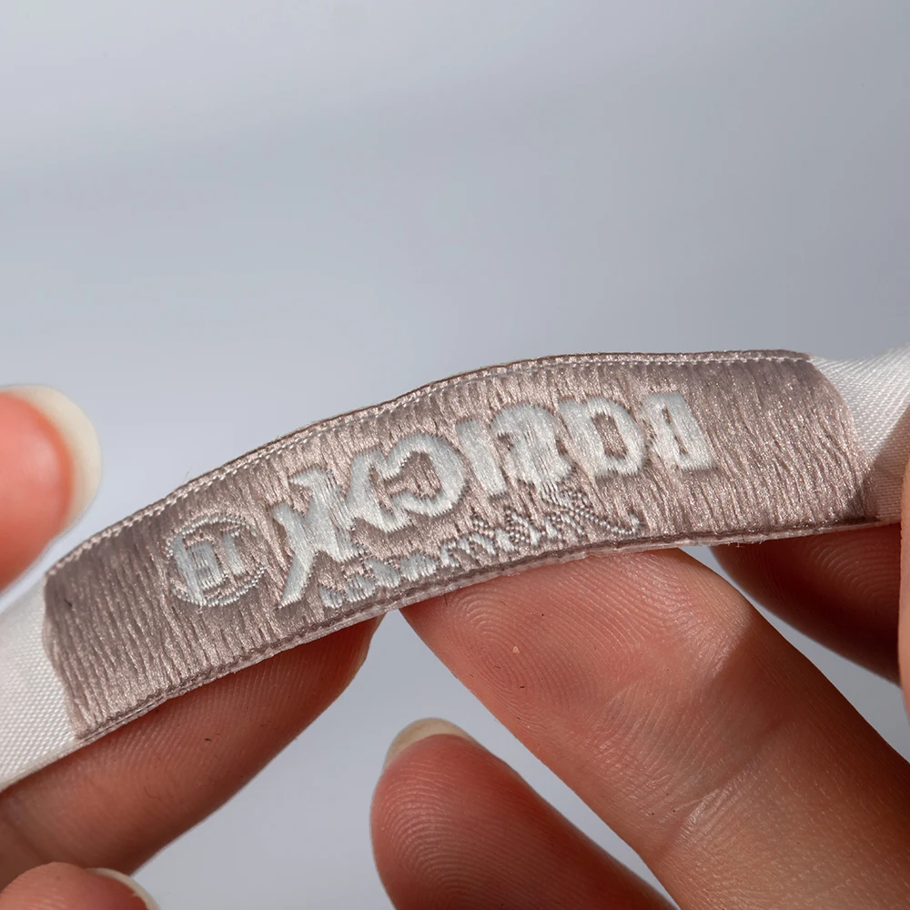 Custom Design Brand Logo Clothing Colorful Woven Hang Tags Wholesale Clothing Garment Fabric Price Card