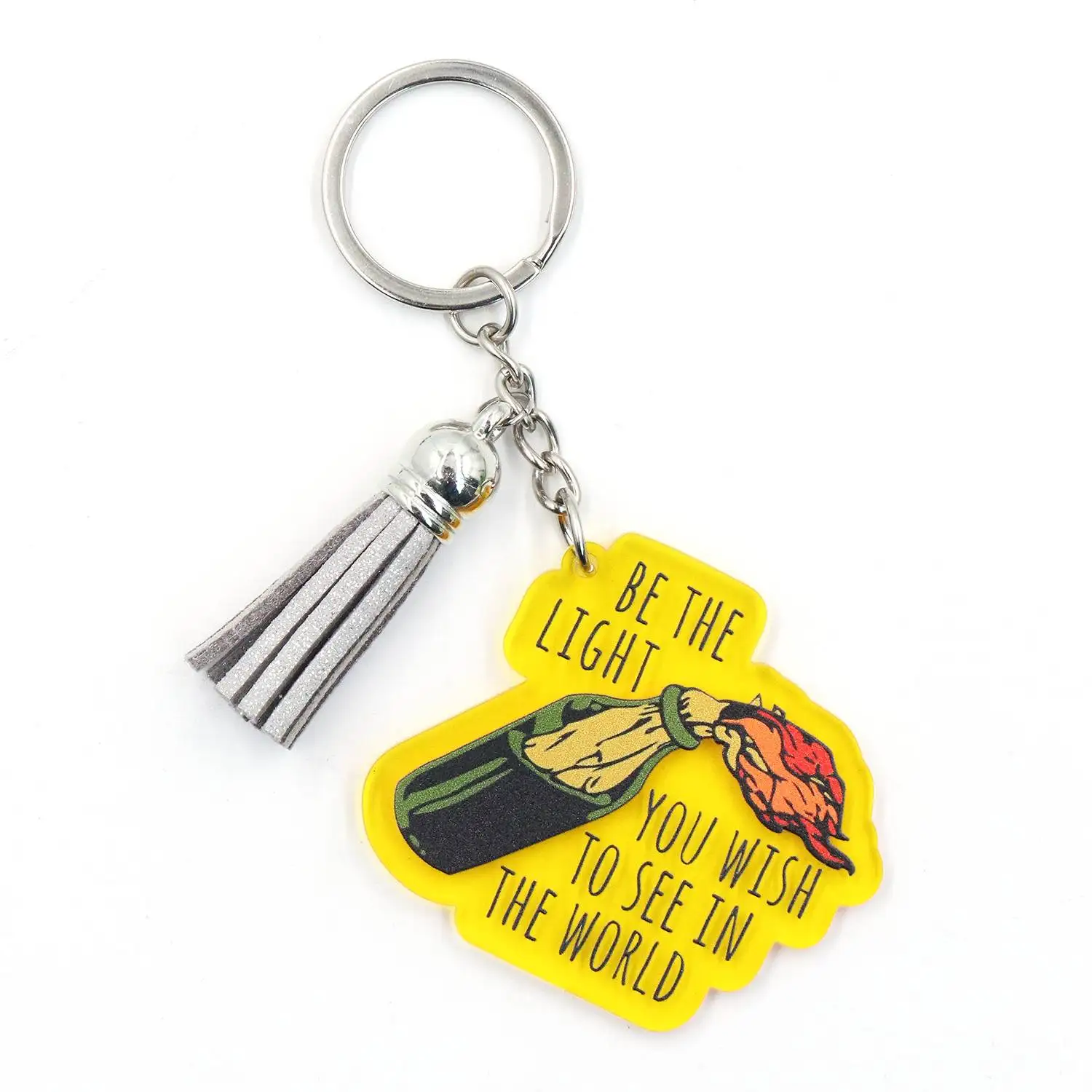 YYXKH1356 High Quality Transparent Acrylic Printing UV Printed Laser Cut Cartoon Keychain 'War and Peace' Theme Gift