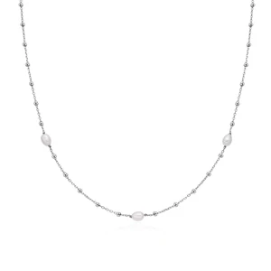 925 Sterling Silver Freshwater Pearl Handmade Necklace Personalized Fashion Jewelry Rhodium Plating for Women