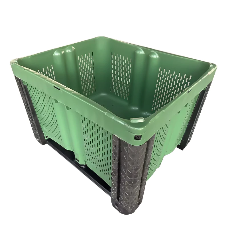 Heavy Duty Large Green Food Grade Waterproof Bulk Storage Logistics  Container Plastic Pallet Box