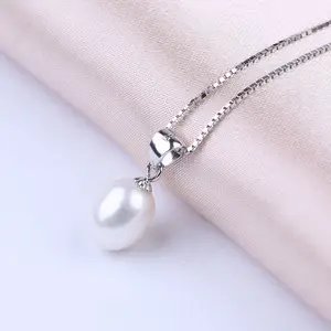 Custom 925 Sterling Silver Freshwater Pearl Necklace Pendant Personalized Jewelry