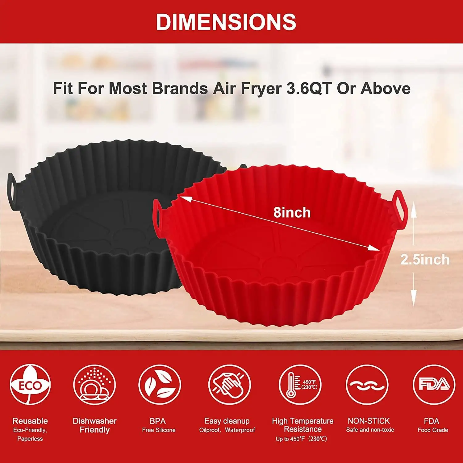 110g Silicone Air Fryer Pot Bake Dish Foldable Baking Pan Tools Pastry Tools Silicone Air Fryer