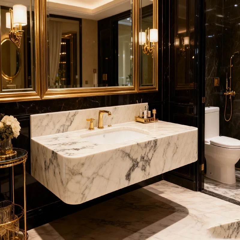 Natural Stone Alaska White Granite Modern Polished for Hotel Villa Apartment Washroom Bathroom Restroom