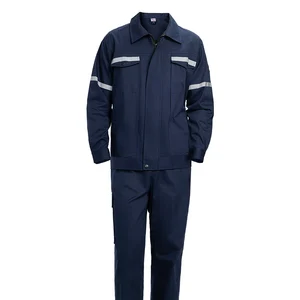 Factory Supply Dark Blue Summer Long Sleeve Work Suits Comfortable Industry Workwear Jackets and Pants
