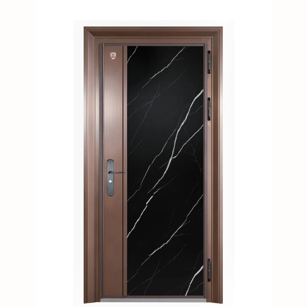 Security Steel Doors Anti Theft Exterior Entry Main Hot Sale Metal Door For Houses Main Gate with Stone Pattern