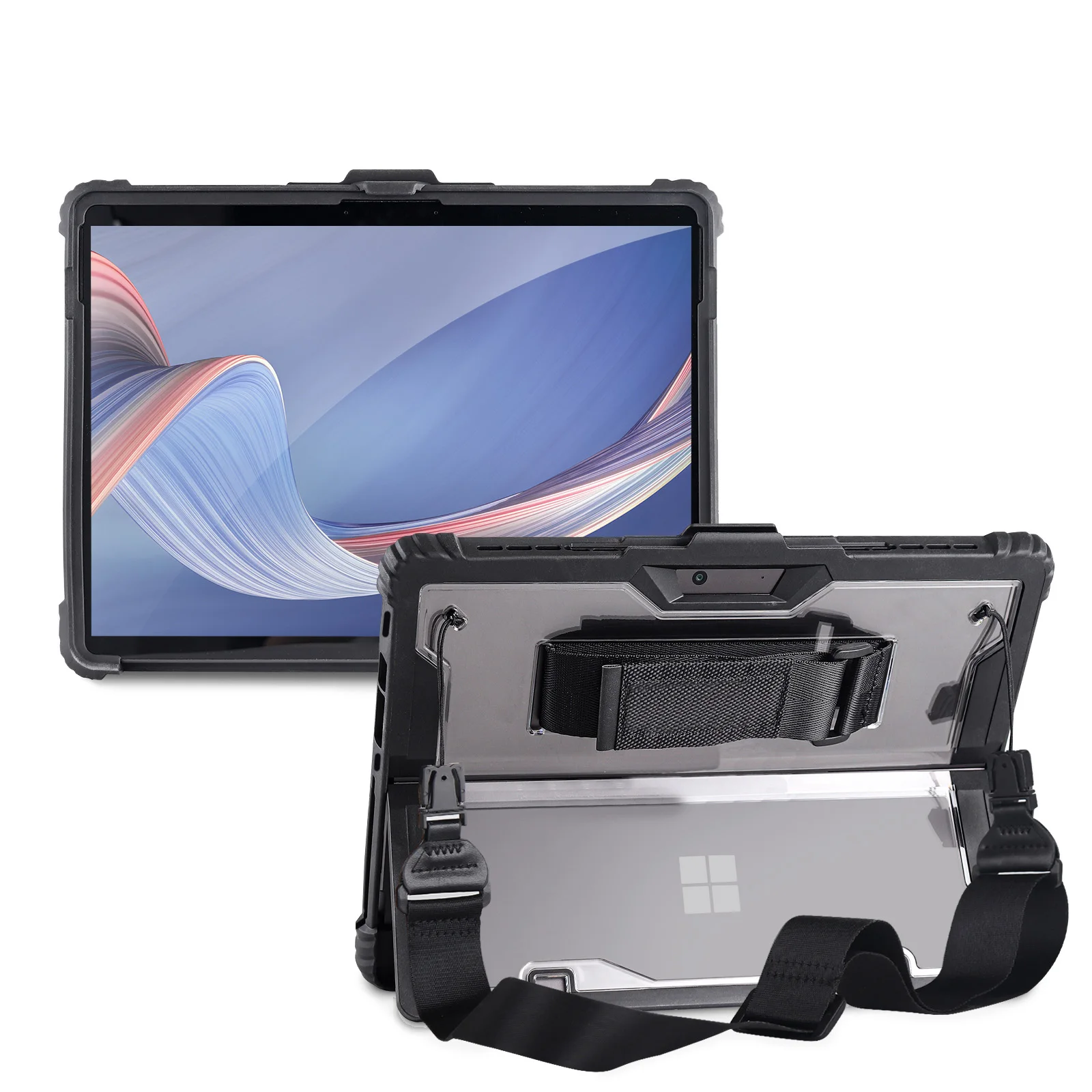 for Microsoft Surface Pro 7 Case with Shoulder Strap Hand Strap Stylus Pen Holder