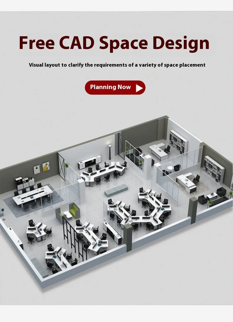 New Customizable Office Furniture Creative Staff Table Desk Office Modular Clerk Workstation 120 Degree L Simple Modern