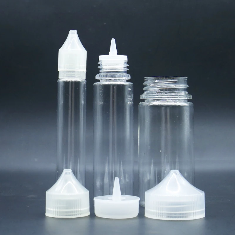 product transparent v3 pet plastic squeeze dropper bottle 10ml 30ml 60ml 100ml tamper proof lids for juice packaging box logo print-30