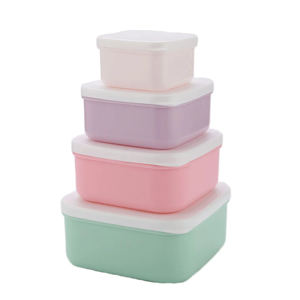 Eco-friendly Food Preservation Box Portable Plastic Lunch Box Customized Refrigerator Airtight Fruit Salad Plastic Container