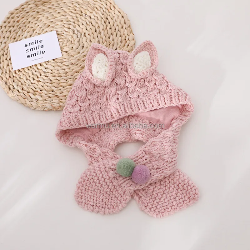 编织钩针动物耳帽婴儿手工耳盖小绒帽 Buy 粗纱线钩编耳罩帽子 婴儿动物耳朵耳罩 动物帽子兔子耳朵帽子product On