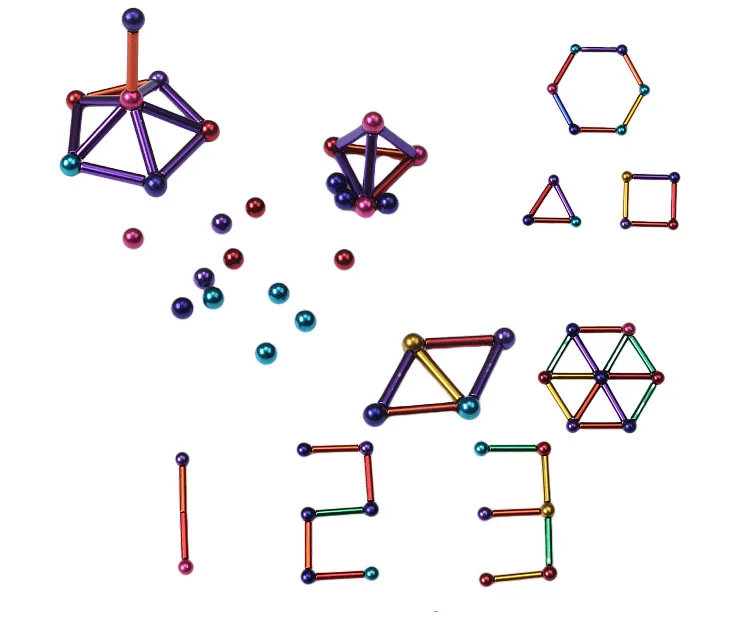 Custom Materials Stick With Metal Balls Building