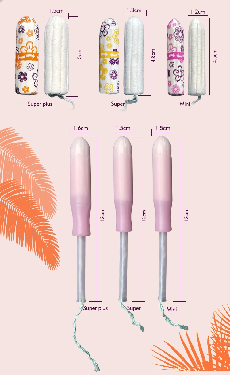 Wholesale 2 Droplets Organic Cotton Tampons Hot Selling Feminine Tampon