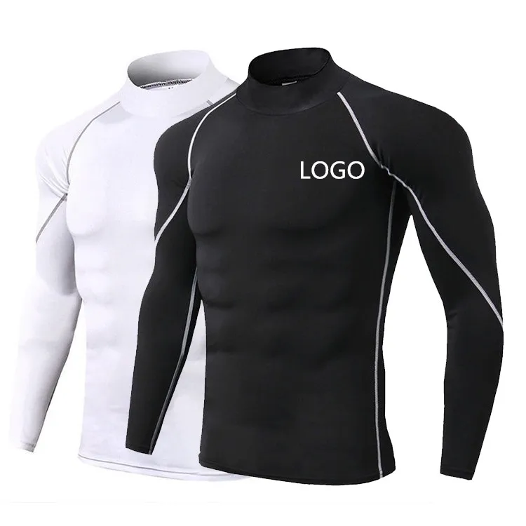 Custom Wholesale Compression Shirts Base Layer Polyester Workout Shirt