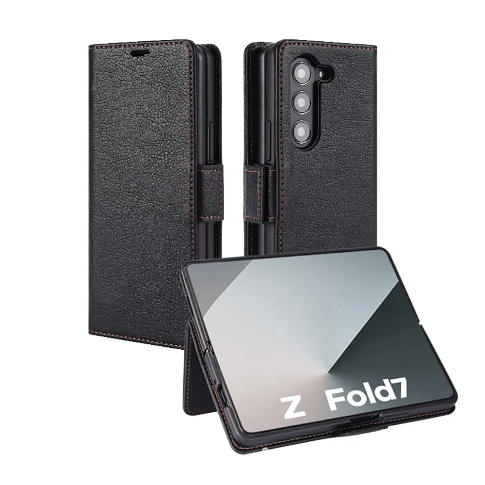 Laudtec Leather Phone Cases For Samsung Z Fold 7 6 Wallet Card Slot Stand Shockproof Luxury Back Cover Customized Sjk1061