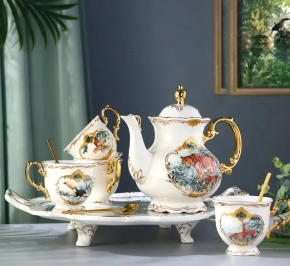 British High-End Creative Afternoon Tea Set - Animal Print