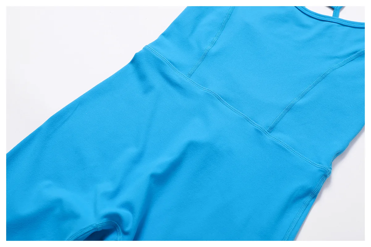 2023 Xl Backless Sling Strap Sports Bodycon Jumpsuit Woman Fitness One