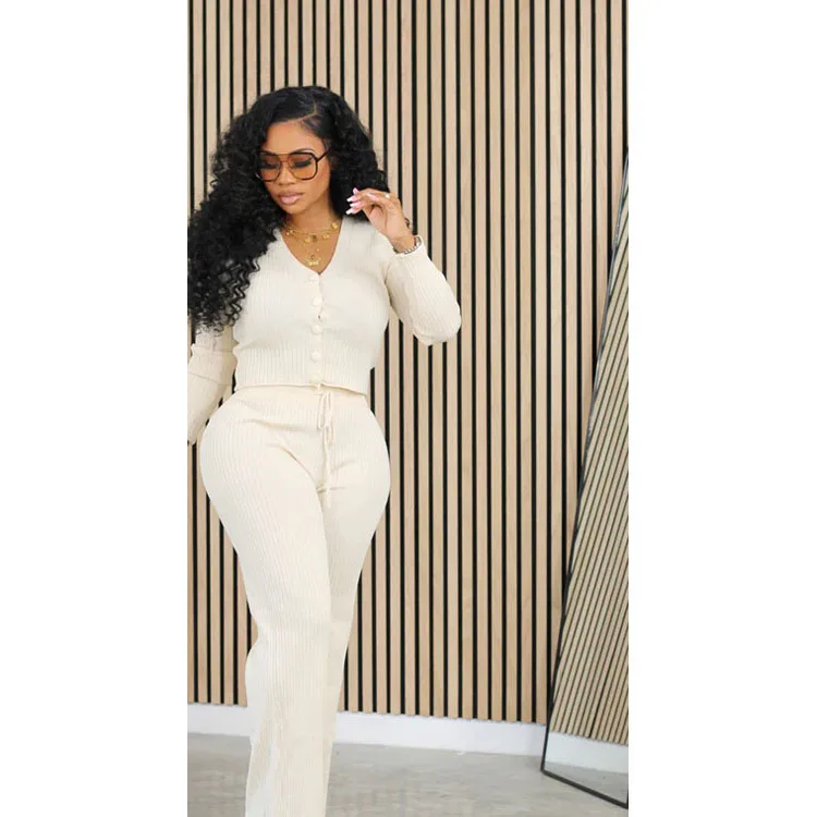 New arrival Fall Jogger Suit 2 Piece Set Women Clothes Casual Outfits For Solid Two Piece Pants Set for Crop Top Women Clothing