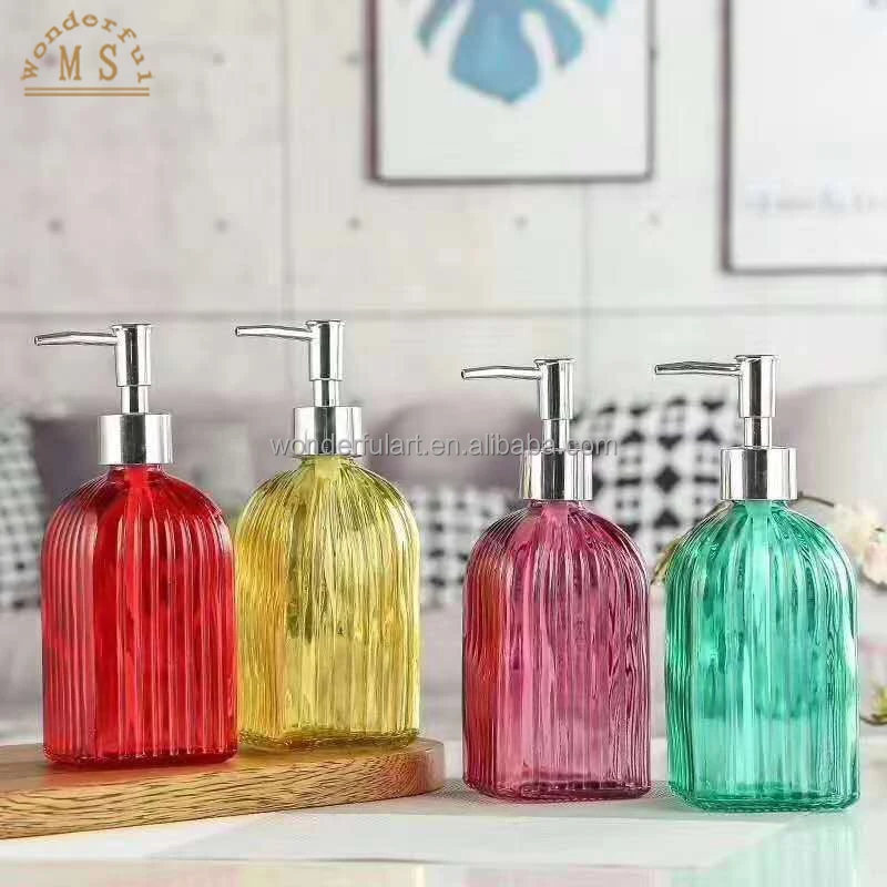 Easy life luxury glass lotion bottle soap dispenser bathroom accessories set for hotel home decoration
