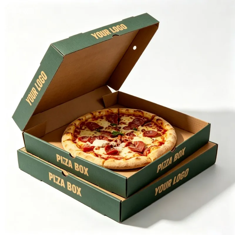Tukkukauppa, kraft-pahvista valmistetut pizzalaatikot, otettavaksi mukaan, ruokatuotteisiin soveltuvia, 8-, 10- ja 12-tuumaisia pizzalaatikoita, aaltopahvinen pizzapakkaus