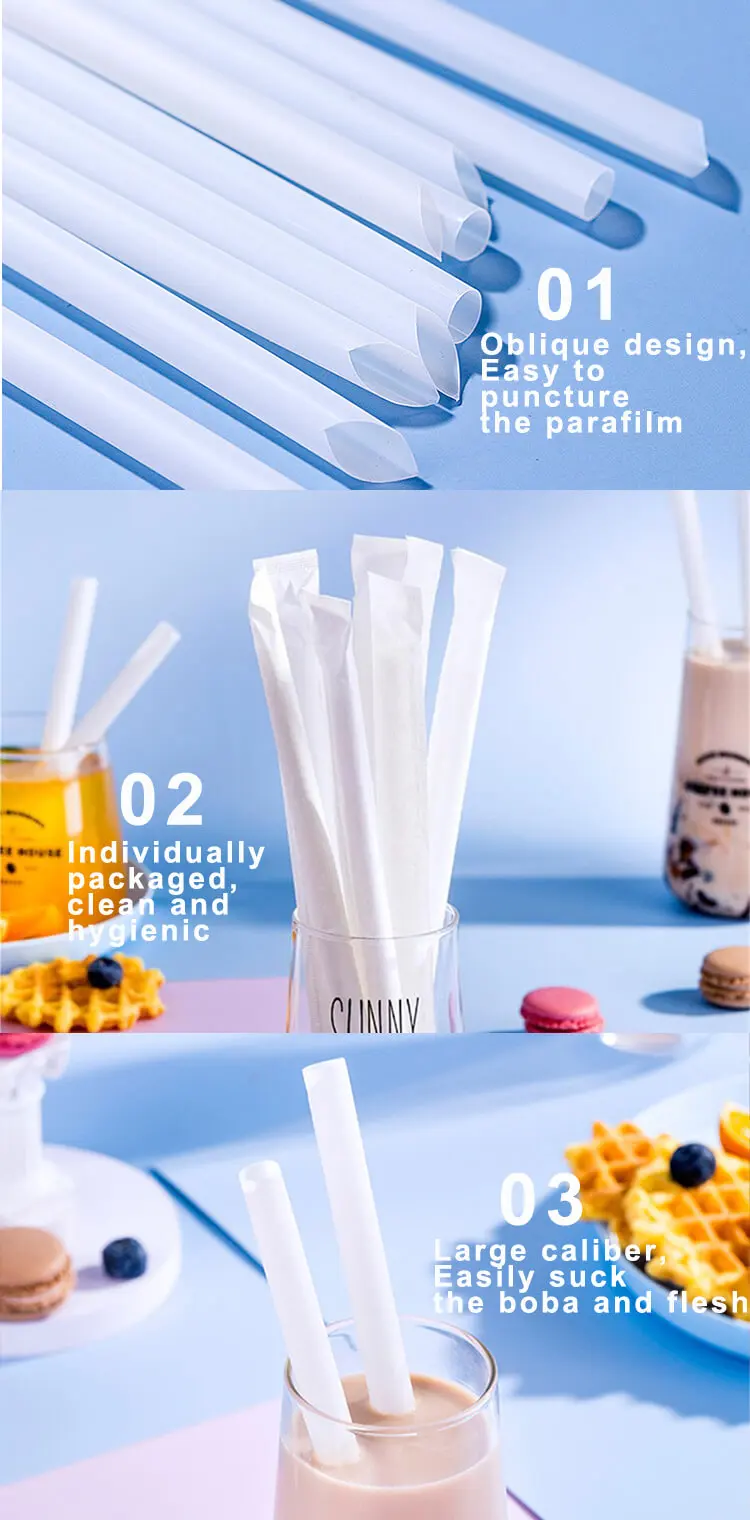 Biodegradable Plastic Straw Drinking Pla Straws With Paper Wrap Juice