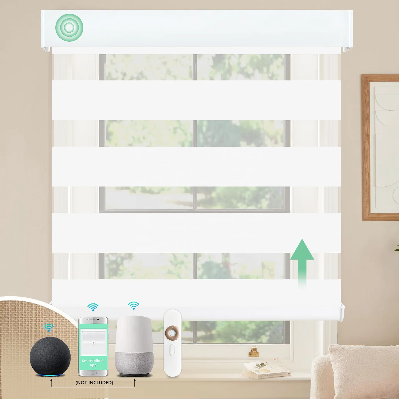 Smart Automatic Tuya Google Alexa Compatible Electric Roller Shades Motorized Zebra Blinds for Window Made in China