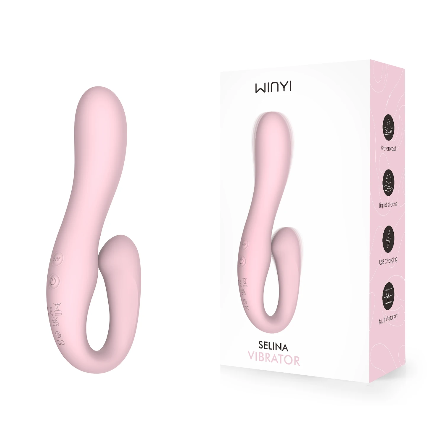 WINYI Custom Vibrator OEM ODM Adult Lesbian Double Head Strapless Strapon Sex Toy Vibrating Dildo for Woman