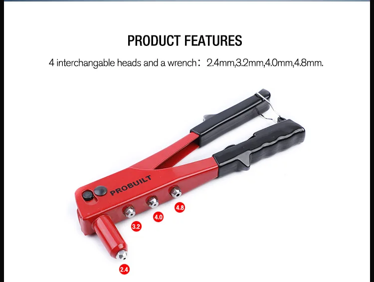 Hand Riveting Gun Heavy Duty Pop Rivet Gun A3 Steel Manual Hand Riveter Guns 10.5'' Hand ...